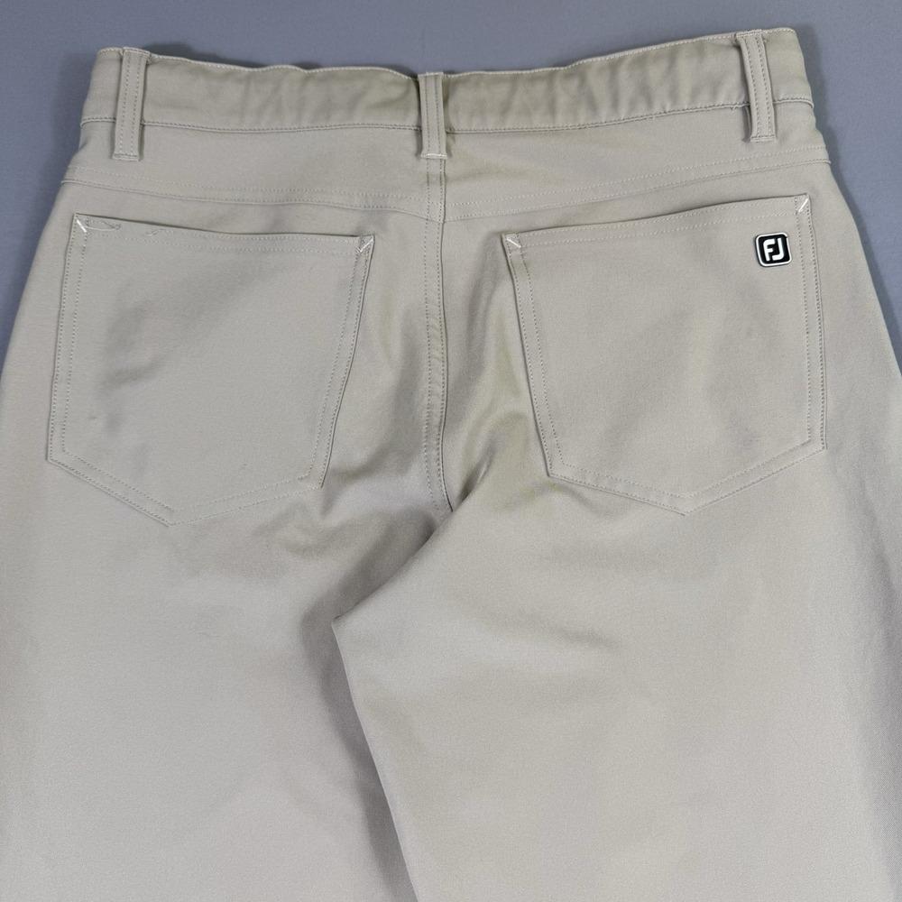Footjoy Pants Mens 30x30 Tan Beige Athletic Fit 5 Pocket Performance Casual Golf - Picture 10 of 11
